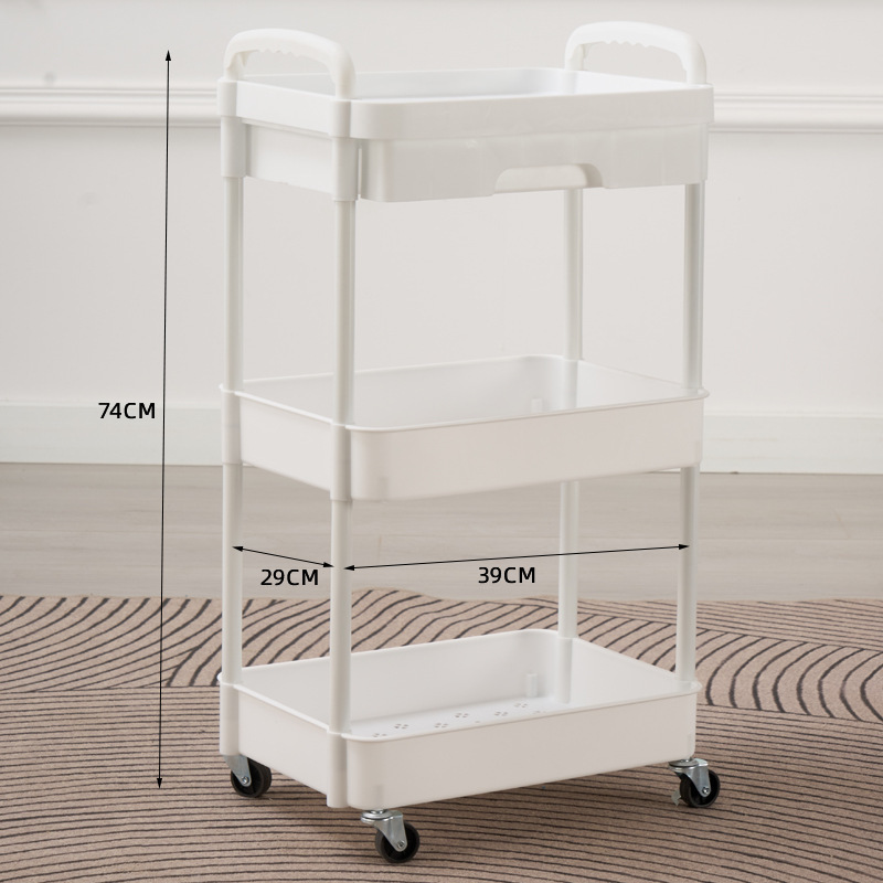 El estante del carrito de piso multicapa es adecuado para el baño, el baño, la sala de estar, la cocina, el espacio, el carrito de almacenamiento