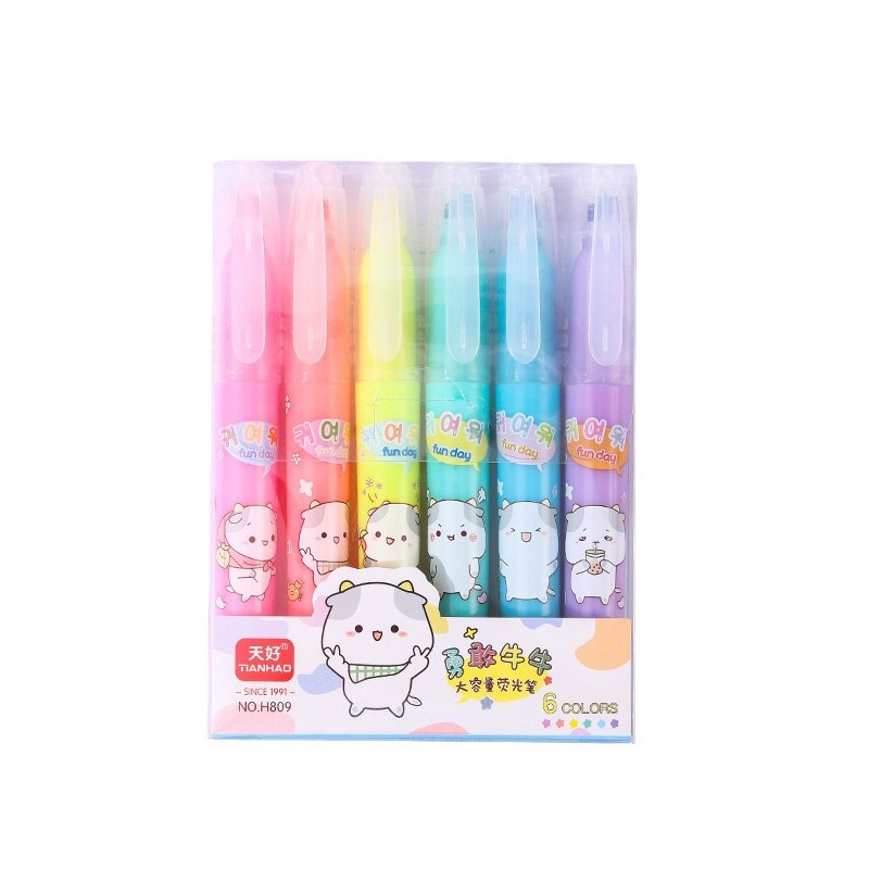 Morandi marcador de color de ojos para estudiantes marcador de cabeza ultra suave de gran capacidad marcador de cabeza diagonal marcador