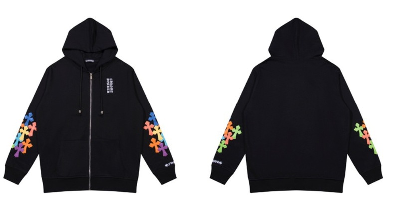 24ss年新款高品质Chrome Hearts 马蹄十字架连帽拉链卫衣工厂批发|undefined