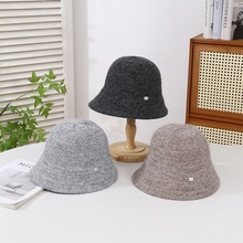日系秋冬新款简约渔夫帽女气质时尚显脸小盆帽保暖毛线帽针织帽