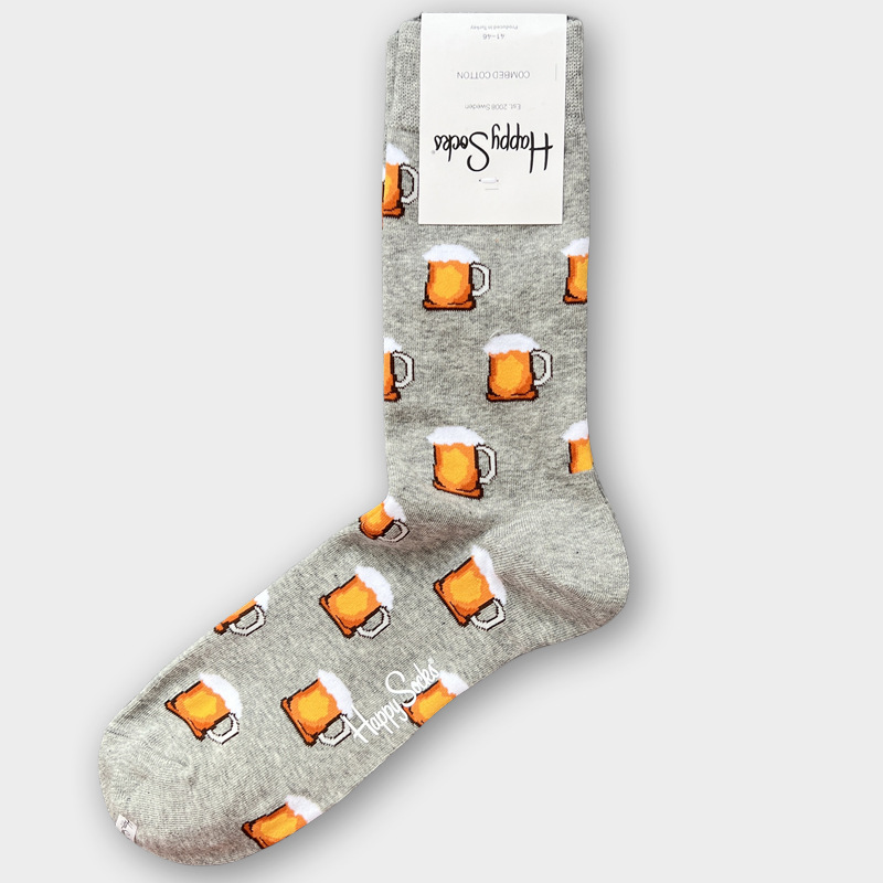 ハッピーソックス メンズソックス ミドル丈 コーマ綿 吸汗消臭 通気性 スウェーデン製 おしゃれ カラフル 薄手