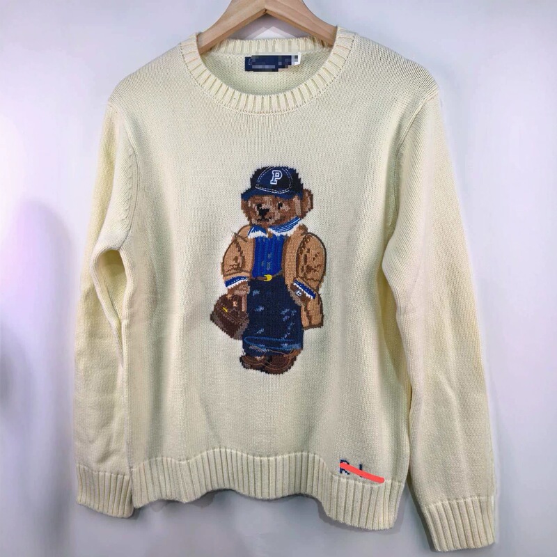 High-Quality Qr Code Scannable R-L Wool Cashmere Heavy-Duty Cartoon Popular Bear Autumn and Winter Sweater for Women 2025 New Model High-Quality Qr Code Scannable R-L Wool Cashmere Heavy-Duty Cartoon Popular Bear Autumn and Winter Sweater for Women 2025 New Model