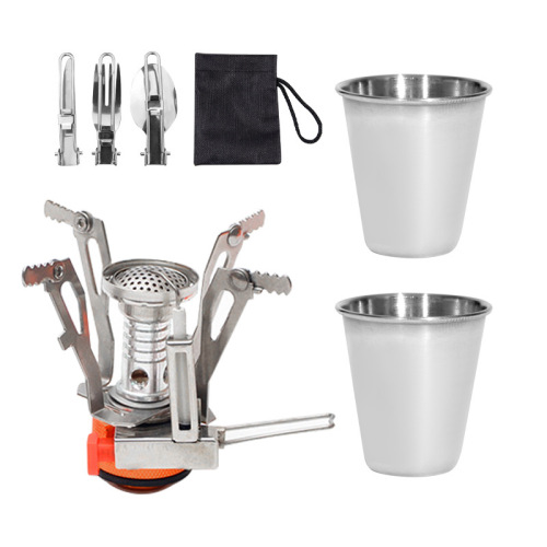 Foreign trade hot-selling outdoor pot set for 2-3 people alumina camping non-stick pot portable cookware combination cross-border wholesale
