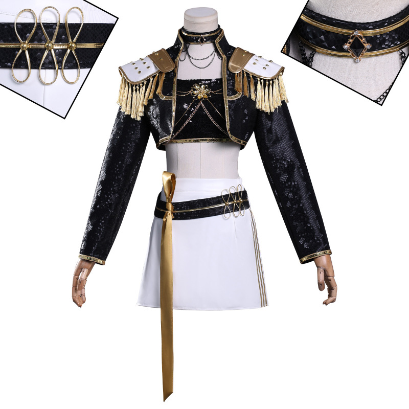 K-POP猎魔女团打歌服黑金款鲁米cos米拉佐伊黑金皮款cosplay|undefined
