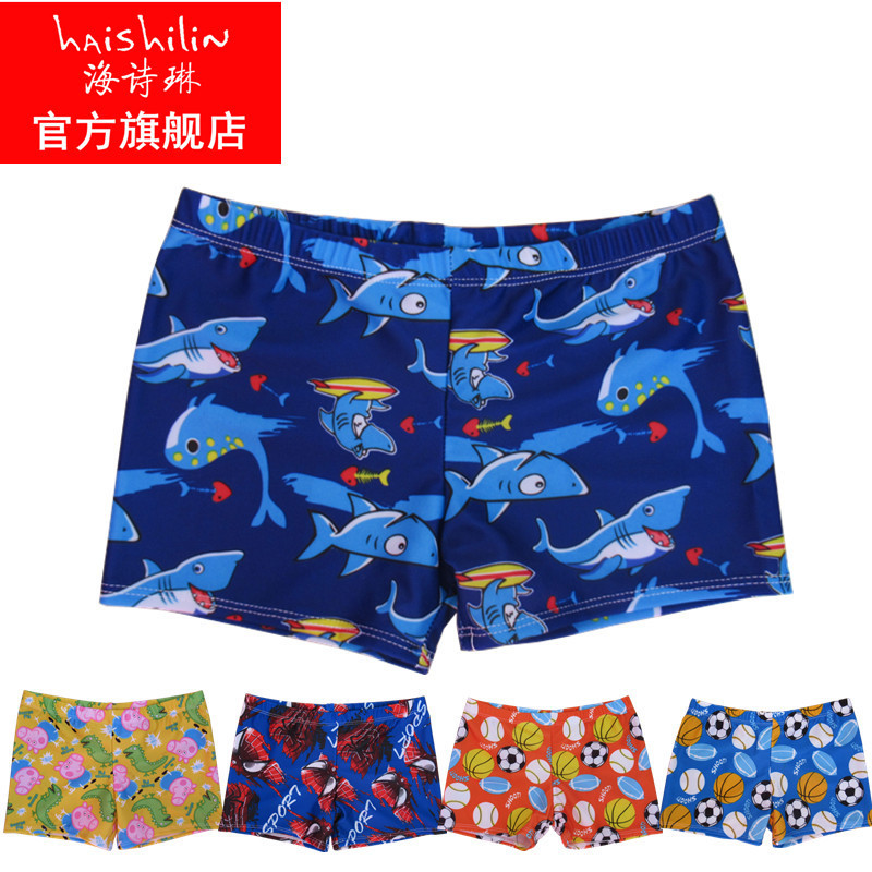 New hot spring children's swimming trunks cute printed 3-8 years old baby swimsuit boxer swimming trunks