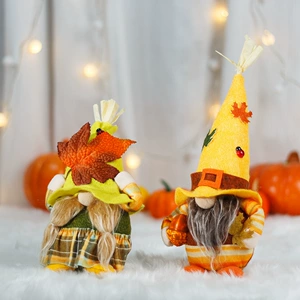 New Autumn Harvest Festival Straw Doll Decoration with No Face Dolls Ornaments Accessories