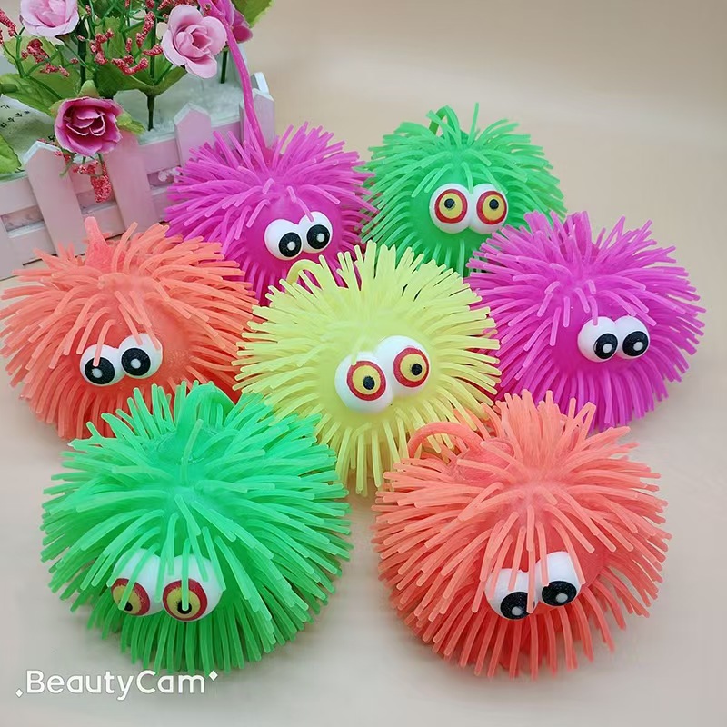 일반 컬러 반짝이 튀어나온 눈 모피 공