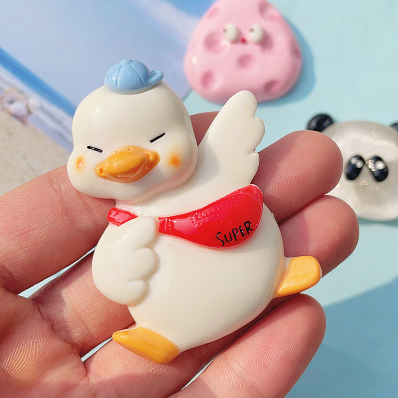 Venta caliente tarjeta grande queso agujero zapatos accesorios de resina pato Panda accesorios de dibujos animados DIY diversión pinza de pelo al por mayor