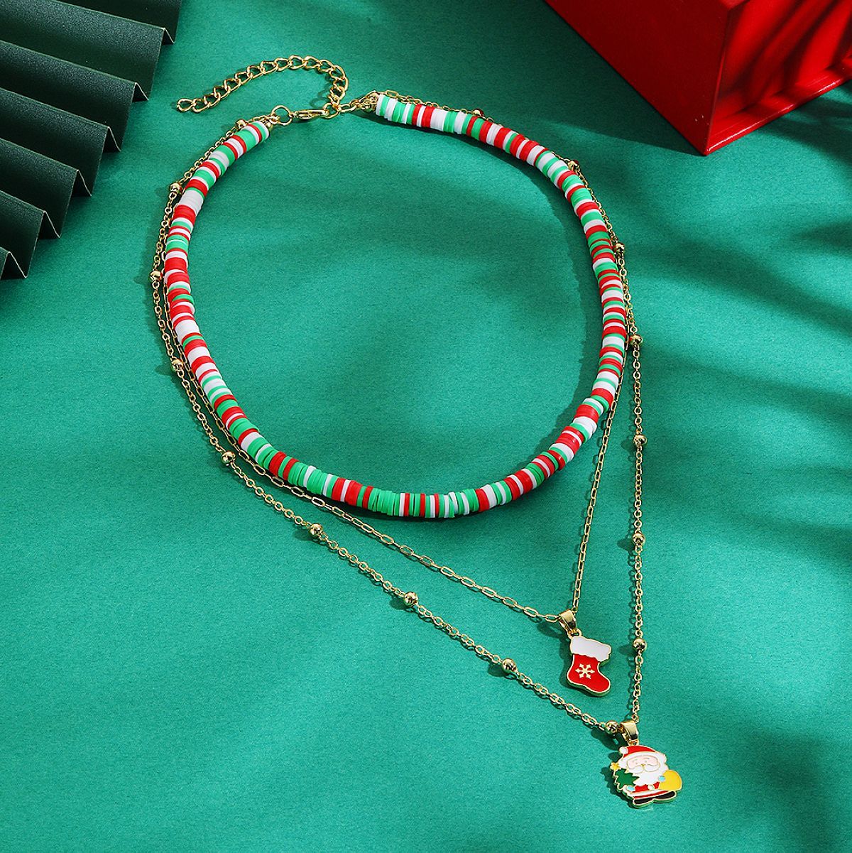 bijoux exclusifs nouveau produit collier de Noël collier de Noël multicouche collier de Noël_voghion.com