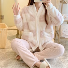 冬季舒棉绒月子服珊瑚绒加厚加绒保暖法兰绒哺乳家居服一件代发