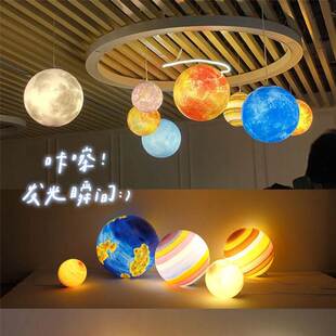 Creative Wandering Planet Lamp Chandelier Star Decoration Restaurant Commercial Store Earth Playground Kindergarten Moon Lamp