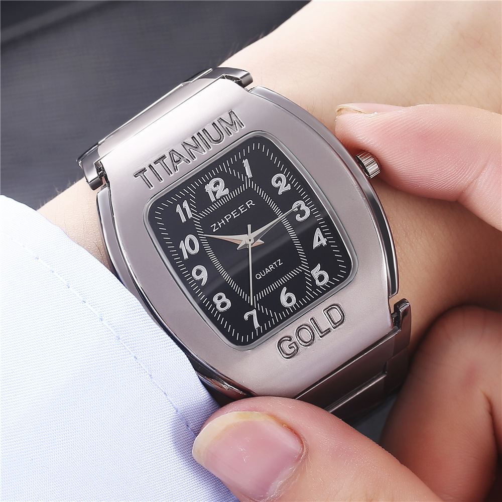 Business Solid Color Single Folding Buckle Quartz Men's Watches display picture 5