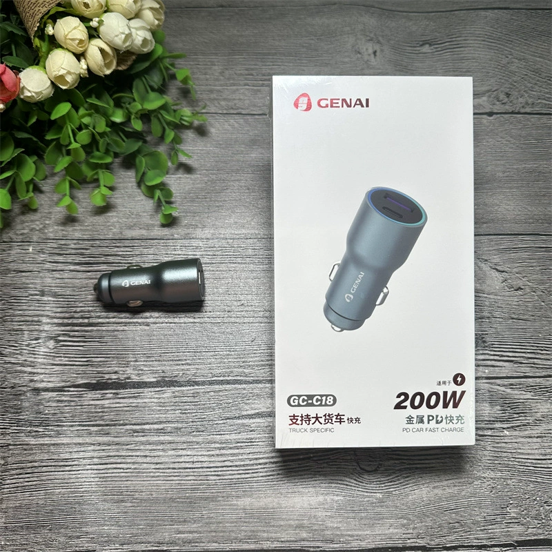 Автомобильное зарядное устройство Gorna GC-C18, металлическое автомобильное зарядное устройство, PD, флэш-зарядка 30 Вт + полностью совместимо с флэш-зарядкой 200 Вт, 12 В, 24 В