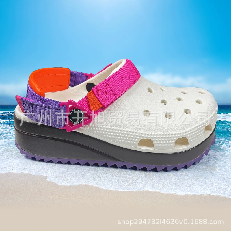 Croos крутые прогулочные сабо женские летние новые легкие, удобные, нескользящие и износостойкие пляжные туфли из ЭВА на толстой подошве