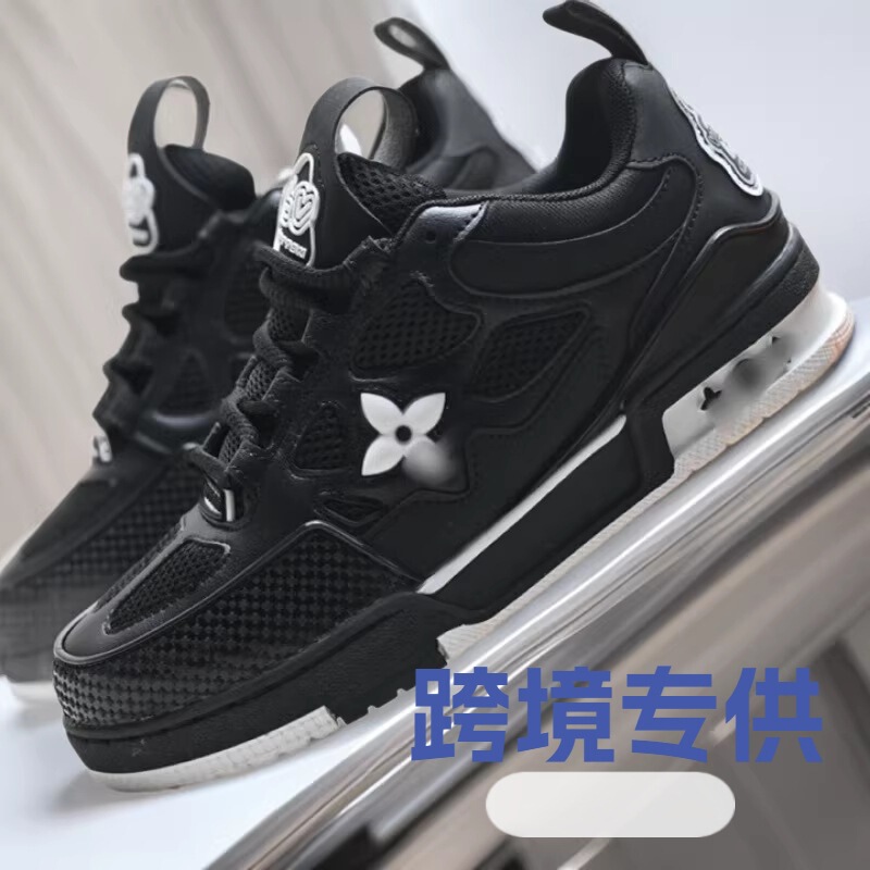Putian Shoes High-End Version Puding Men's Shoes Lv Trainer Couple Style Embossed Fashion Thick-Soled Women's Sports Sneakers