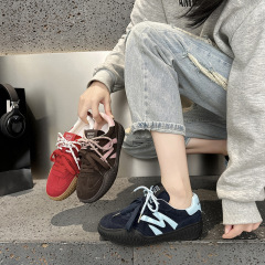 2025秋季复古德训鞋女休闲运动板鞋百搭撞色轻便女鞋学生平底鞋潮