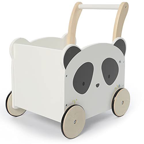 Solid Wood Baby Walker Mini Stroller Baby Walker Stroller Storage Walker Two-in-One Child Stroller