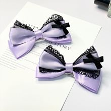 日系甜酷风蕾丝蝴蝶结发夹配件diy头饰饰品服装早春配饰原创设计