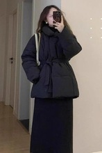 高级感保暖收腰棉服服女冬季小个子黑色棉服外套女式夹克小众外贸