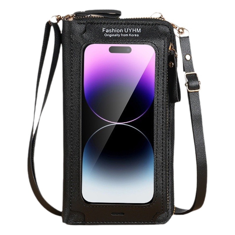 2024 pantalla táctil bolsa de teléfono móvil mujer crossbody anti-robo multi-funcional hombro versátil transparente MINI BOLSA monedero bolsa de teléfono móvil