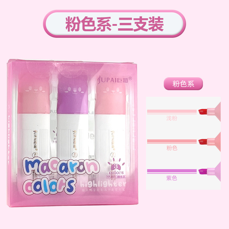 Resaltador a base de agua de cabeza suave, marcador de gran capacidad de cabeza de gato lindo de color retro, marcador clave para niños y estudiantes