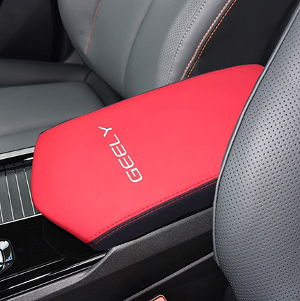 Armrest box | Geely Armrest Box Cover - 23-boyue-cool-red-and-black-with-logo