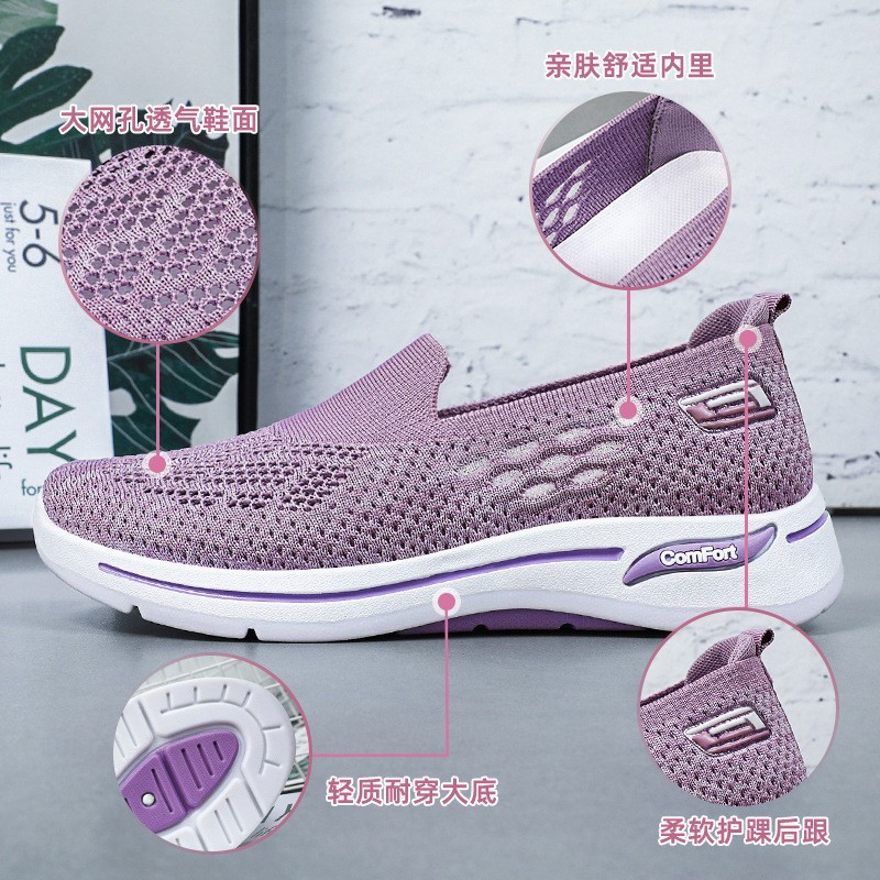 Zapatos de mujer 2026, zapatos de malla transpirable para verano, zapatos de tela estilo Pekín para mujer, zapatos para caminar para mujeres de mediana edad y mayores, zapatos casuales para mujer image 6