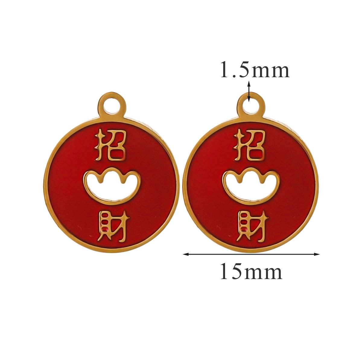 Acero inoxidable decoración de Año Nuevo colgante colgante colgante joyería DIY accesorios felicitaciones aretes collares ricos