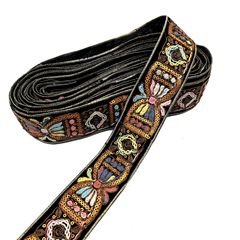 外貿復古鞋材刺繡花邊 特種亮片民族風輔料 箱包花邊帶