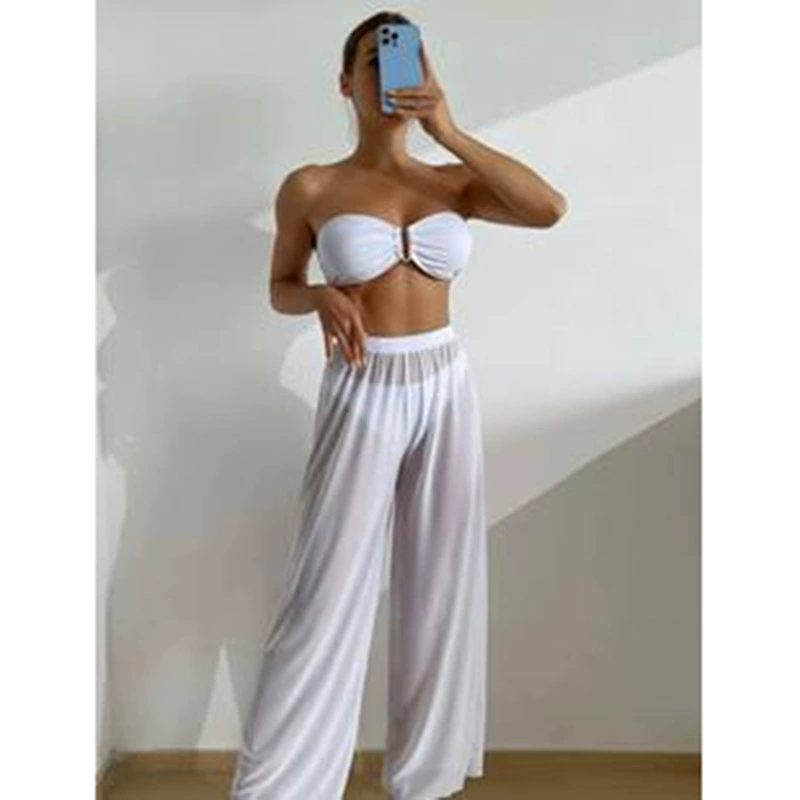 2024 первый взгляд на новые разделенные бикини брюки из трех частей купальный костюм для женщин европейские и американские трансграничные бикини