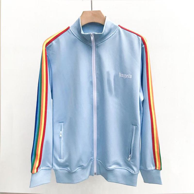 正确版跨境高品质潮牌棕榈天使条纹织带休闲运动外套情侣套装外贸|undefined
