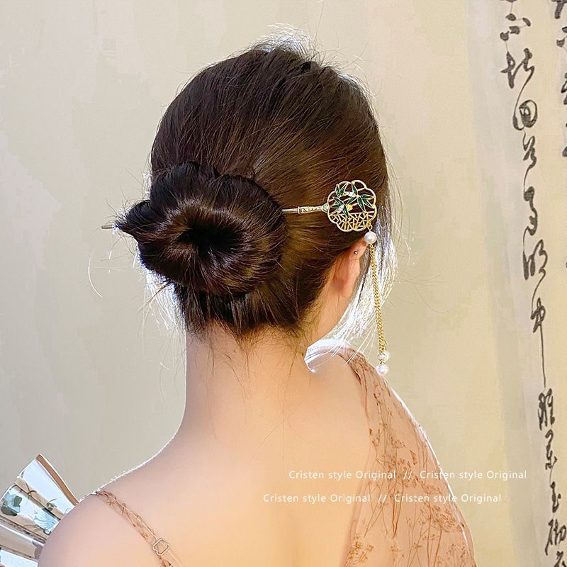 Pasos de estilo antiguo que se agitaban, pinzas de cabello para mujeres de alto nivel, pinzas de cabello para mujeres, nuevos cheongsam chinos, ropa de estilo chino, pinzas de cabello para cabello, toque de cabeza