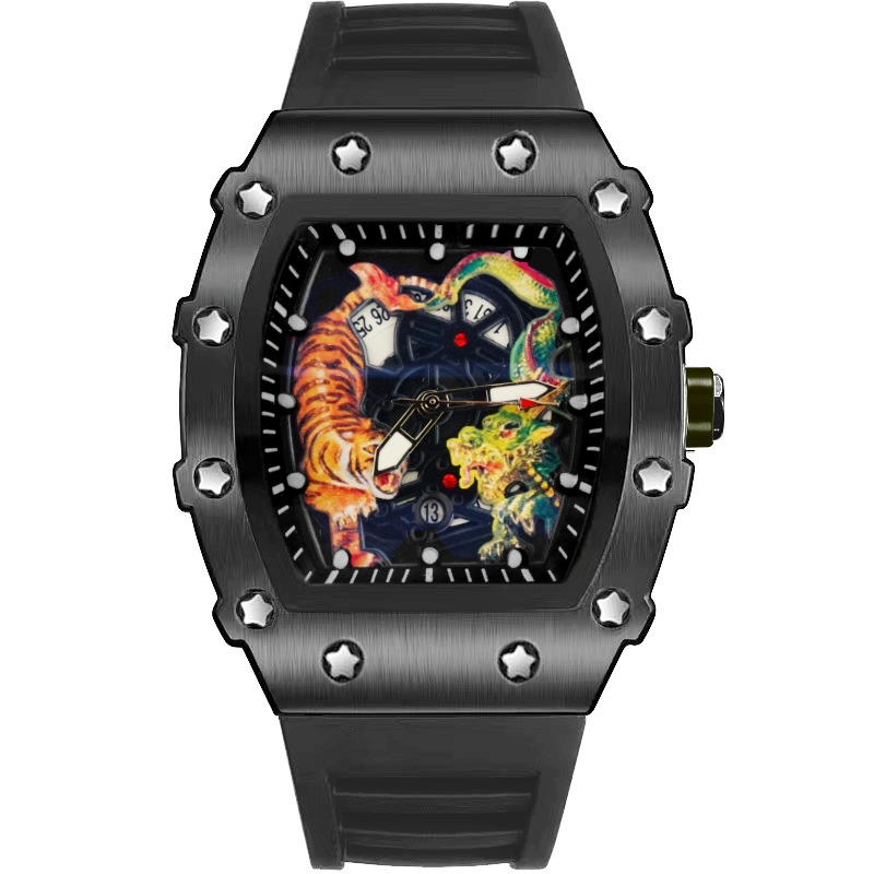 Zido Brand High Beauty Value Leisure Sports Automatic Quartz Luminous Waterproof Men's Watch Wine Barrel Dragon Tiger