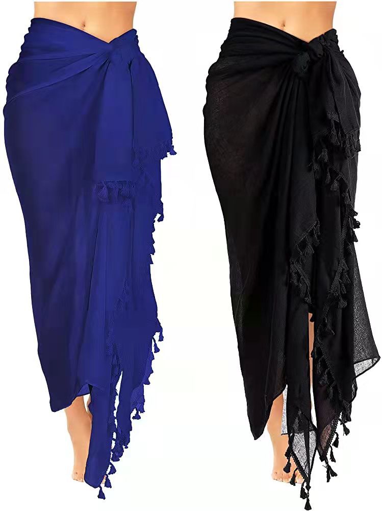 189g Weight Scarf Classification Swimming Pool, Beach Occasion Polyester Material Solid Color Pattern Summer Season Women's Gender Vacation Style Women's Solid Color Polyester Vacation Beach Towels 12