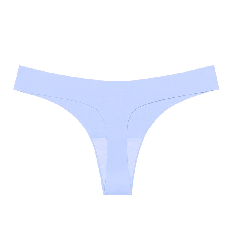 [Tanga sin costuras] ropa interior en forma de T de seda de hielo de color sólido para mujer sexy transfronteriza deportes calzoncillos de cintura baja invisibles