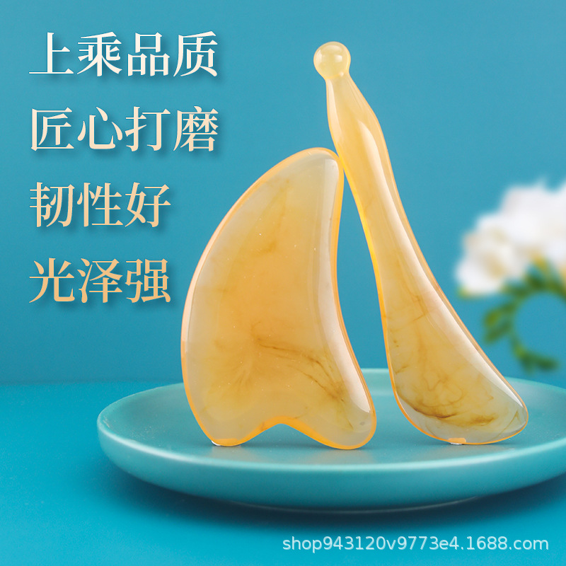 Imitation Horn Scraping Board Tracing Bar Special Resin for Face Triangle Heart-shaped Massage Tablet