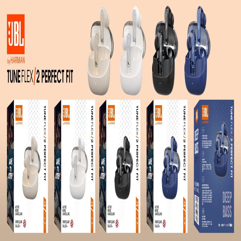 The New Model Is Suitable for Jbl Flex/2 Small Crystal Bean Transparent In-Ear Wireless Bluetooth Headphones with Logo for Cross-Border Use