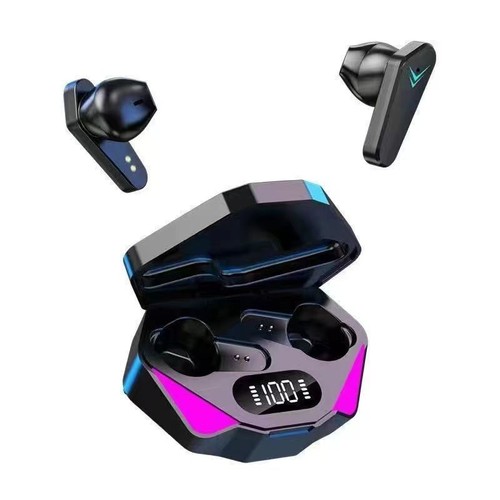 Factory wholesale binaural digital display with charging compartment earbuds gaming headset TWS in-ear sports X15 Bluetooth headset