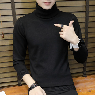2021 Autumn/Winter Men's Turtleneck Sweater Slim Fit Knitted Sweater Thickened Warm Base Shirt