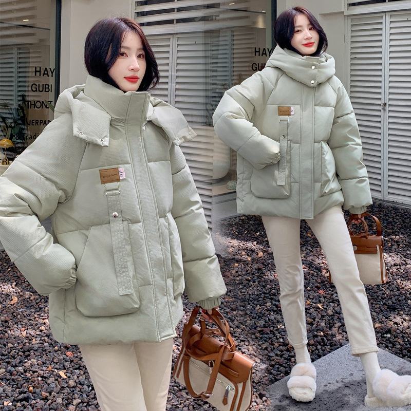 Transfronterizos abrigo de moda de invierno de mujer 2023 nuevo estilo medio y largo chaqueta de algodón suelta coreana ropa de pan image 1