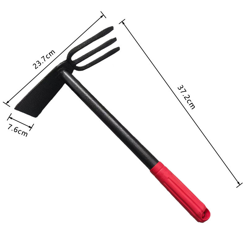 园林工具花园锄两头忙式三齿叉锄园艺小锄头家用田园翻土叉锄