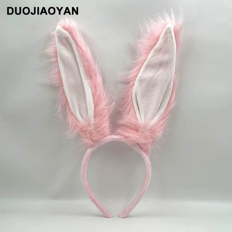 Headband Red Rabbit Lace Ears, Handmade Hair Accessory, High-Quality Graduation Party Style