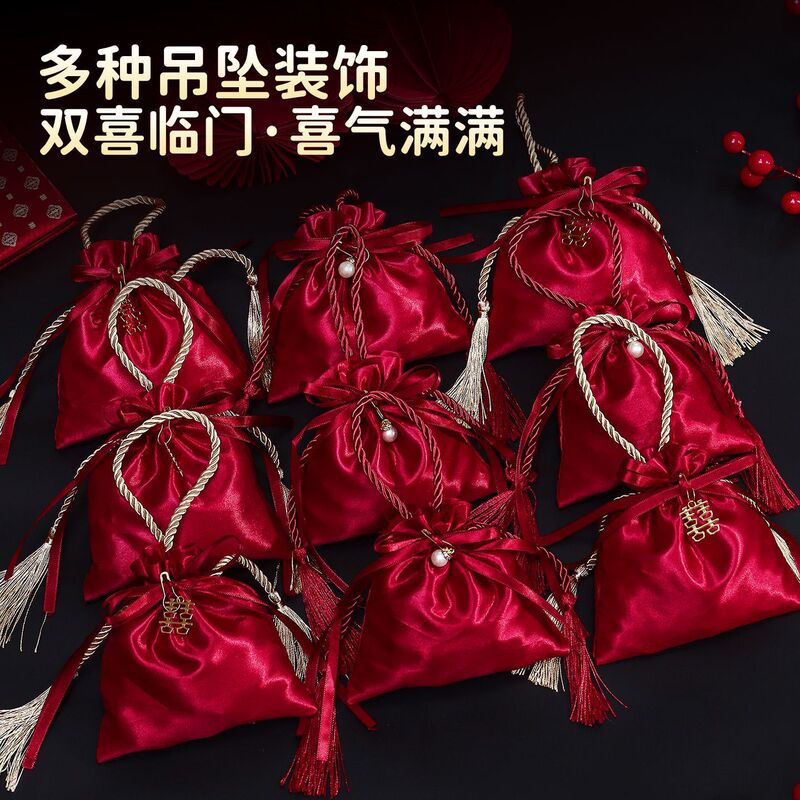 婚庆喜糖袋子礼盒婚礼结婚专用手提高级糖盒布袋糖果瓜手提式新款|undefined
