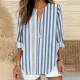 Independent Station Plus Size Women's Summer Small V Neck Long Sleeves Independence Day Floral Simple Casual Elegant T-Shirt Long Sleeves