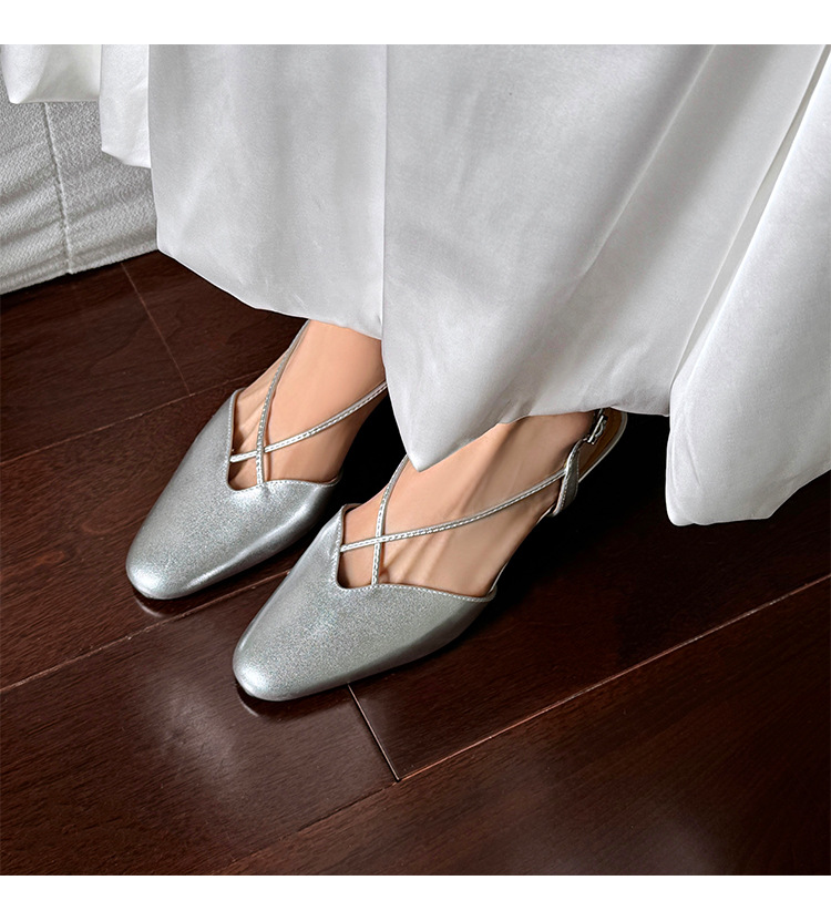 Sandal nữ quai ngang mũi trùm gót vuông 5 cm phong cách Hàn Quốc — đen chi tiết 17