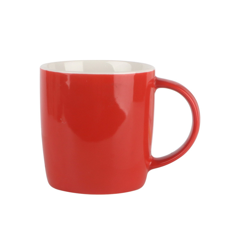 Taza de cerámica roja simple imprimible LOGO taza de agua de oficina taza de café taza de regalo de pareja