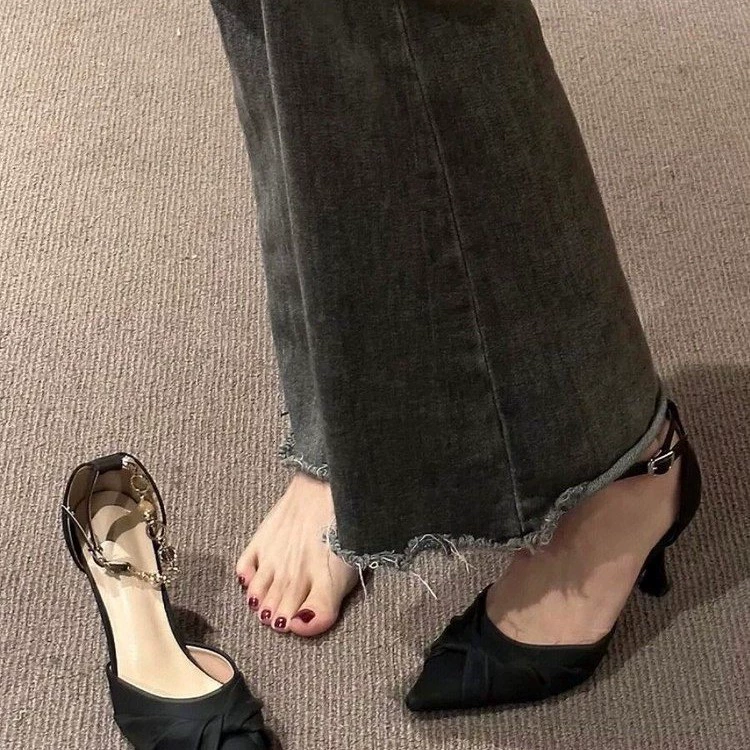 Оптовые туфли на высоком каблуке для женщин с заостренным носом и stilettos, дизайн ниша, нюдовый цвет, с юбкой, высокие каблуки