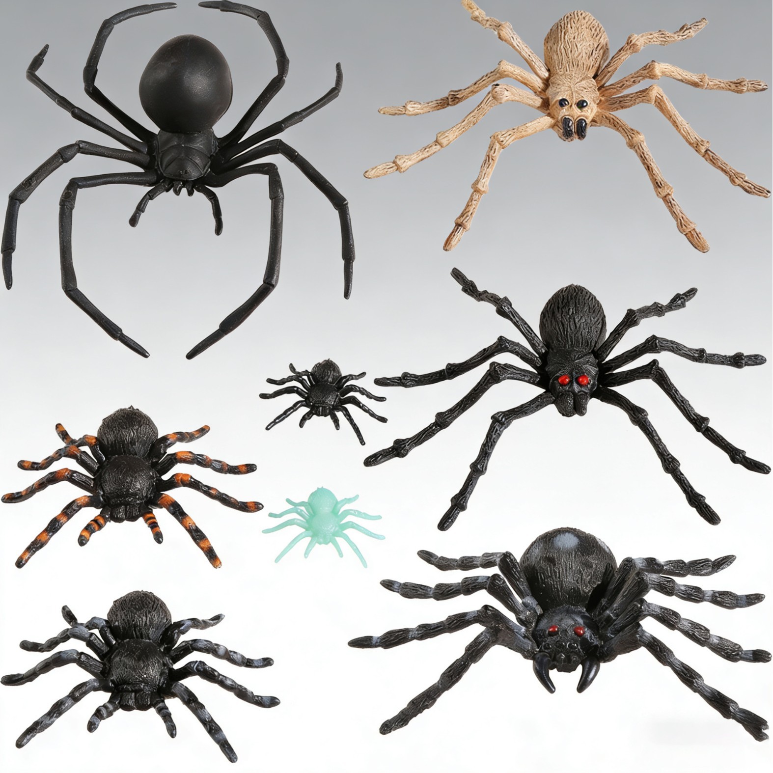 Simulated Spider, Black Spider, Cross-Border Halloween and April Fool's Day Toy Decoration Props, Large Spider, Fake Spider, Colorful Spider