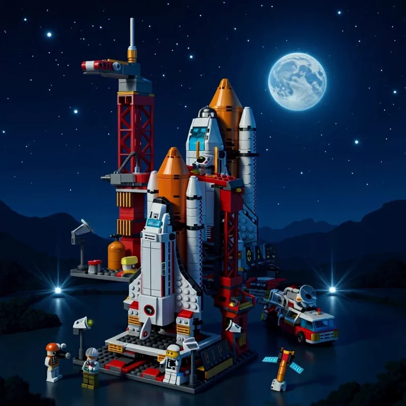 Aerospace airplane, constructor, toy for boys, rocket, set, small particles, handmade