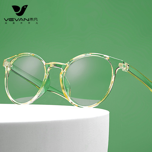 Weifan Internet celebrity retro literary unisex flat mirror blue light with myopia transparent round glasses frame cross-border